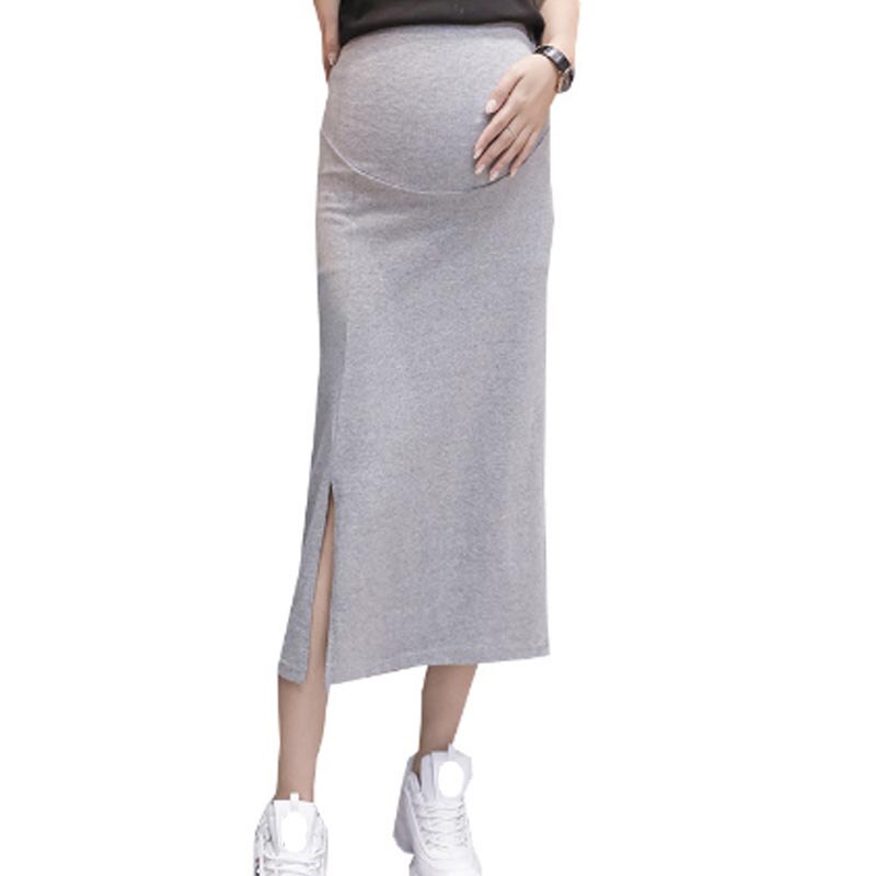 Seite Öffnung Mutterschaft die Röcke Pro schwanger Frauen Kleidung Bauch hoch Taille Rock Schwangerschaft lässig schlank Paket Hüfte Rock
