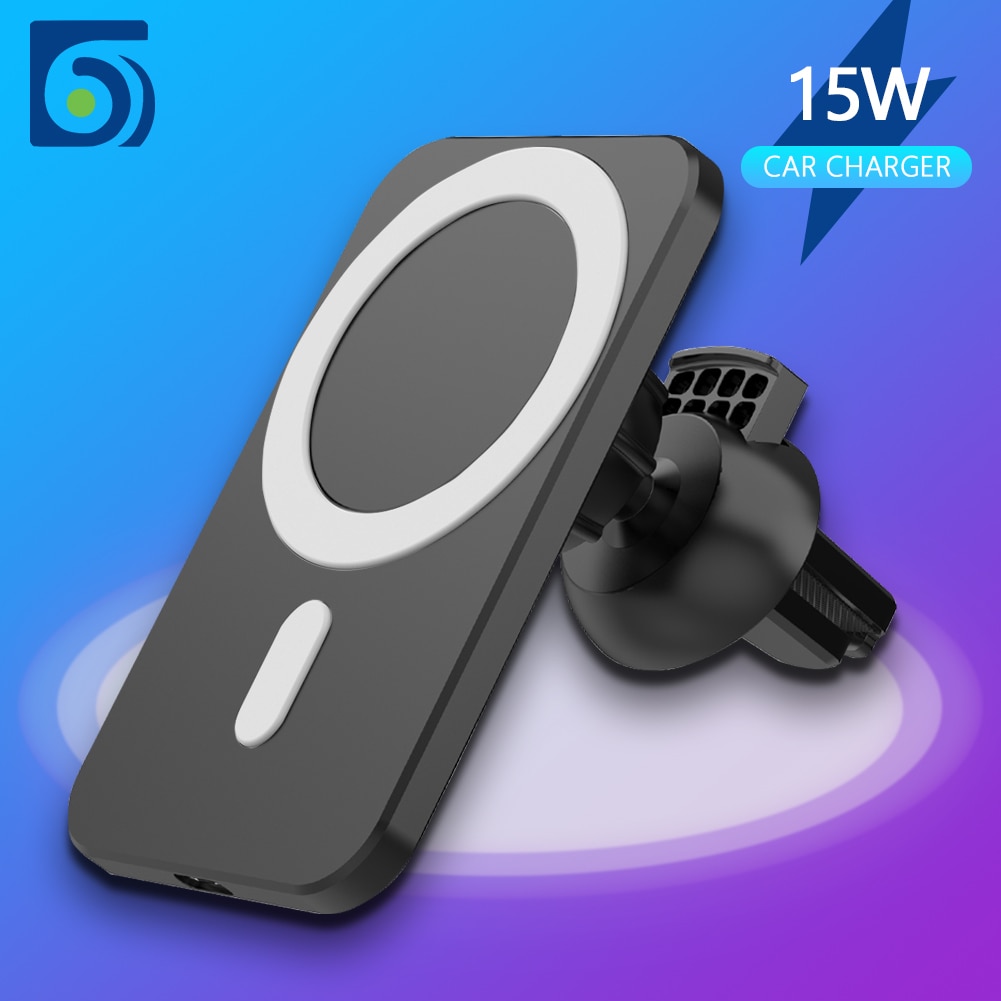 Soporte magnético para cargador de coche inalámbrico, 15W, para iPhone 12 Pro Max magsafe, soporte de teléfono de carga inalámbrica, para iPhone 12 Mini