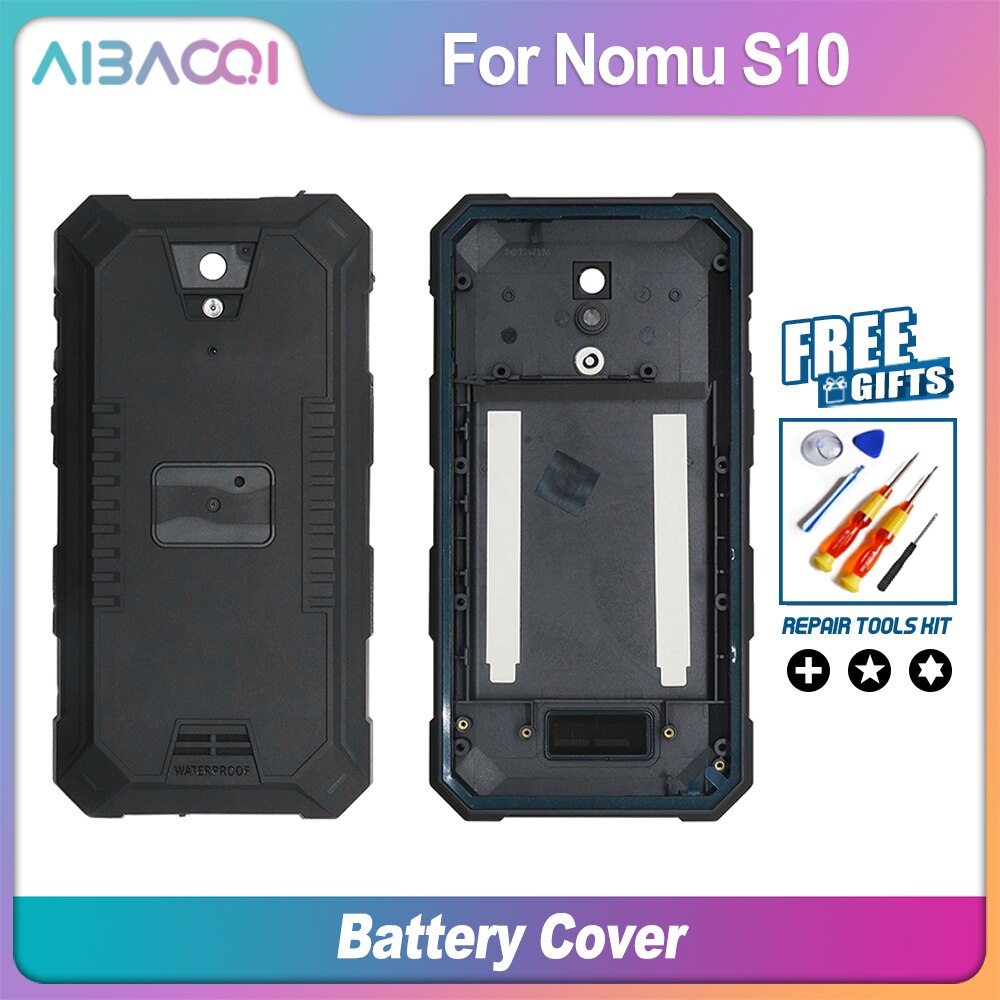 Original Nomu S10 Battery Case Protective Battery Case Back Cover + Black Dust Plug For Nomu S10 Phone: Black square hole