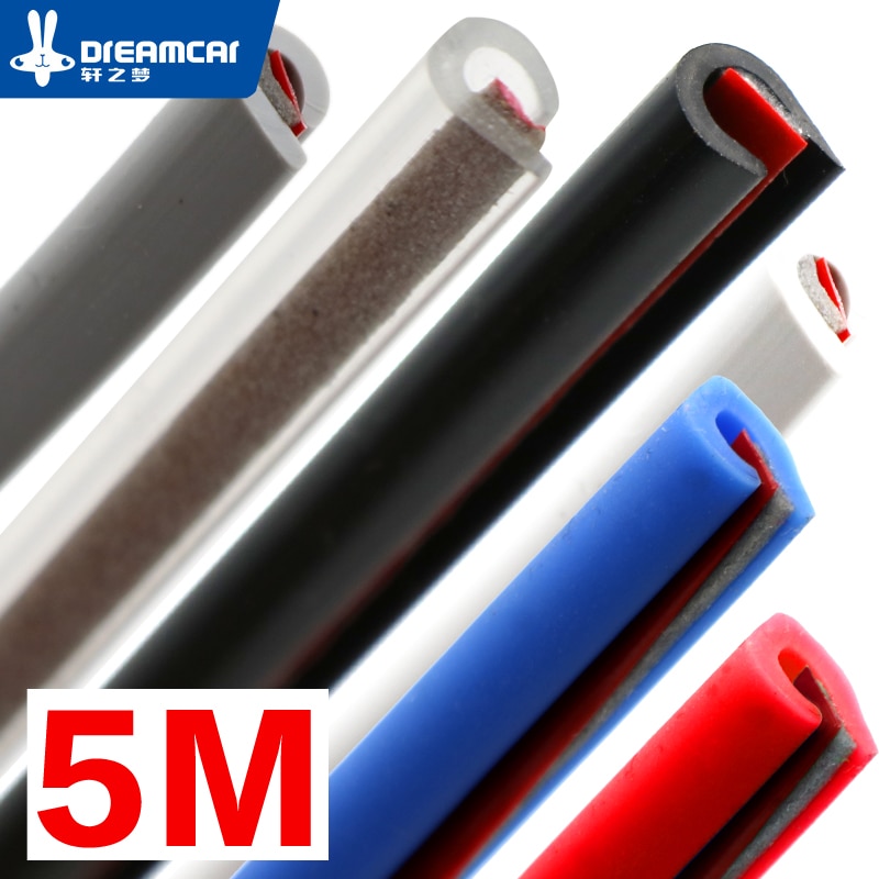5 M "U" Type autodeur rubberen afdichting Geluidsisolatie afdichtstrip afdichting geluidsisolatie auto auto rubber seal Strips