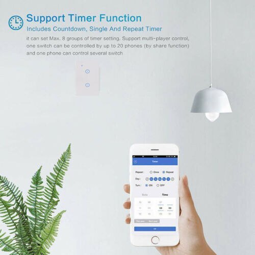Grænse 100 1/2/3- bånd smart led lys lysdæmper wifi væg berøringsafbryder til alexa google hjem