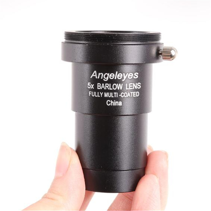 Angeleyes Metal 1.25 Inches 5X Extender Telescope Double Universal 5X Barlow Lens Black Color Barlow Mirror AngeleyesBlack5X