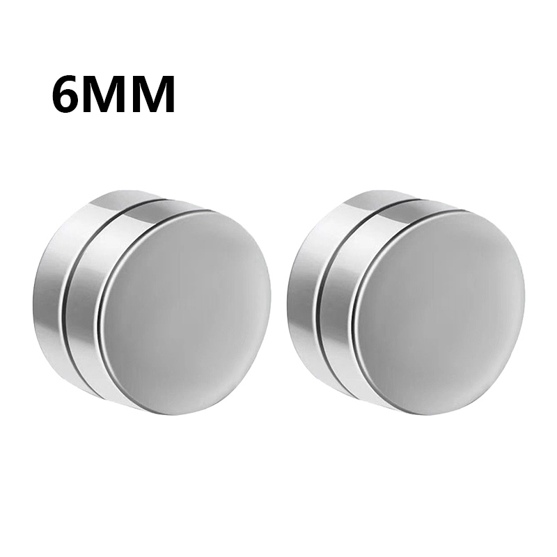 Crystal Strong Magnetic Ear Stud Clip Earrings for Men and Women Punk Round Zircon Magnet Earrings Non Piercing Jewelry: Light Yellow Gold Color