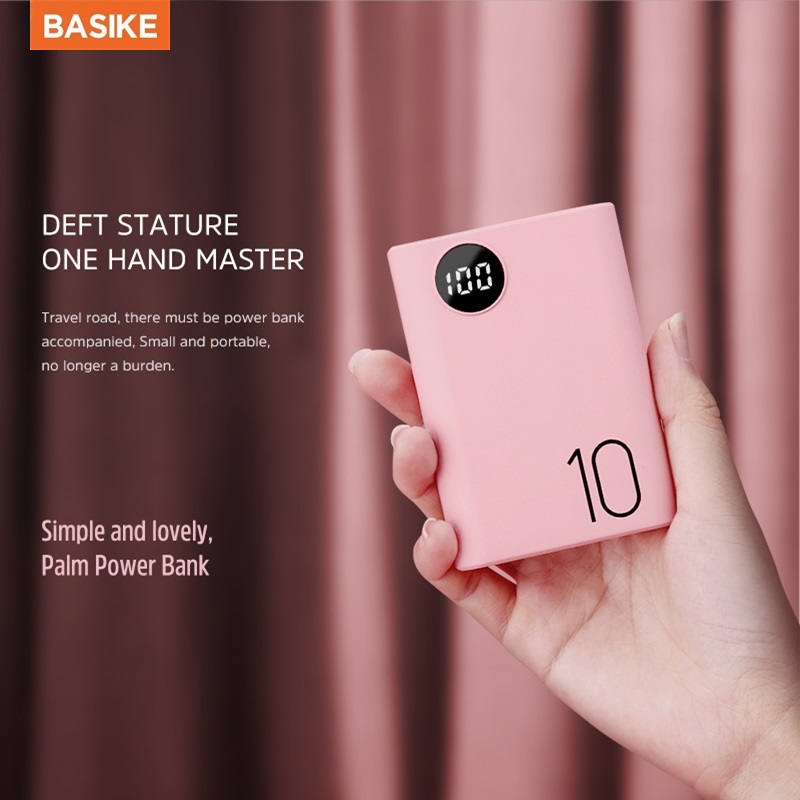 BASIKE-Mini banco de energía portátil PF23P, 10000mah, batería externa colorida, batería de repuesto para xiaomi, iphone y huawei