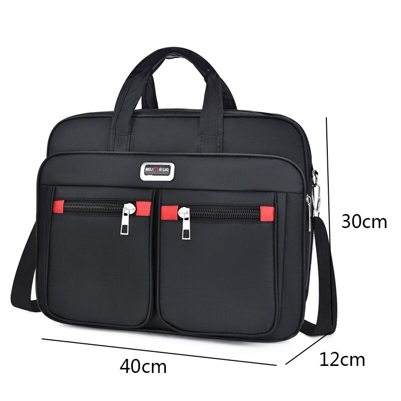 Mannen Aktetas Tassen Zakelijke Tas Oxford Waterdichte Laptop Office Tassen Messenger Man Tas Bolso Hombre Advocaat Handtassen: Black