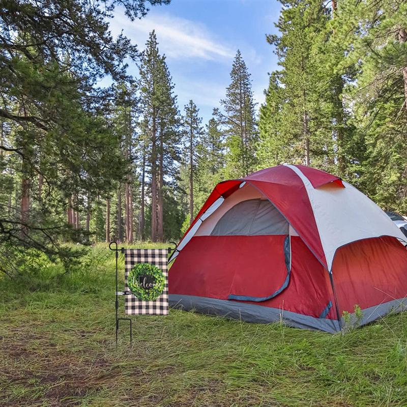 1pc Garden Iron Flag Pole Outdoor Yard Flags Stand Flag Banner Holder Garden Flag Black Wrought Iron Courtyard Garden Flagpole