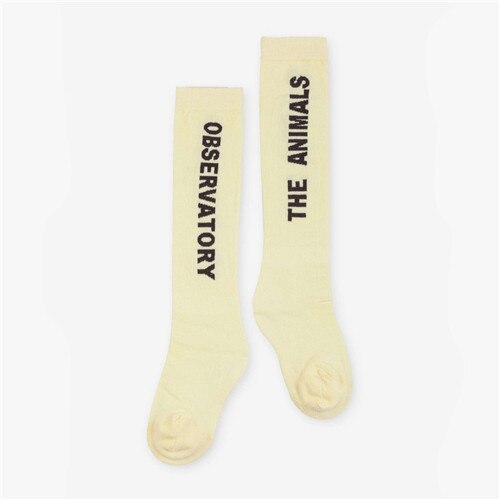 0-6y enkelibb barn pojkar flickor tubstrumpor tao barn långa strumpor baby märke stil golvstrumpor: Gul / 5-6y