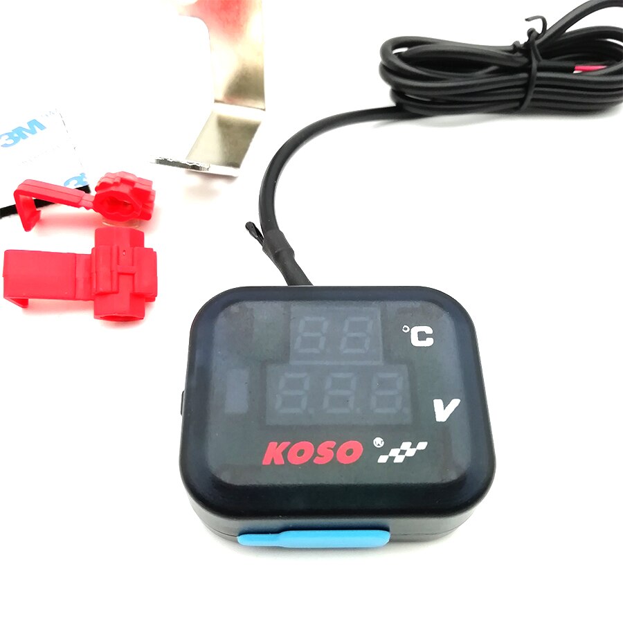 12V Motorrad Thermometer Wasser Temp Meter Voltmeter mit USB Hafen