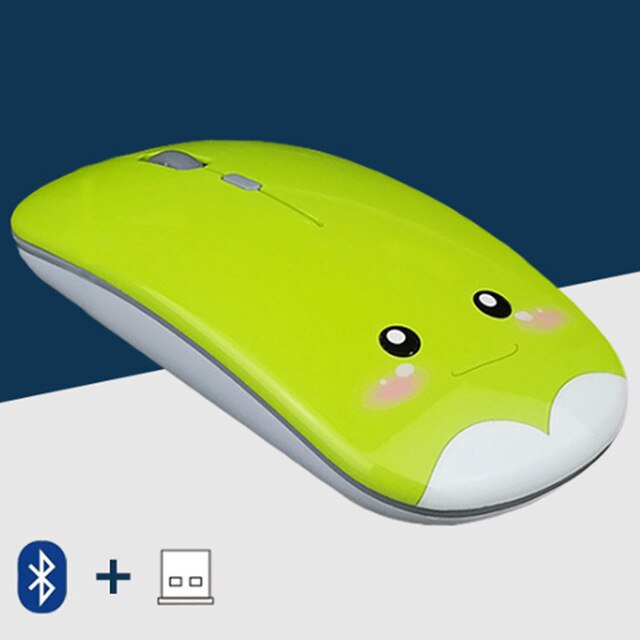 Draadloze Bluetooth Muis 5.0 Usb Optical Computer Mini Slanke Muis 1600Dpi Voor Computer Xiaomi Huawei Lenovo Ipad Pc Accessoires: Green