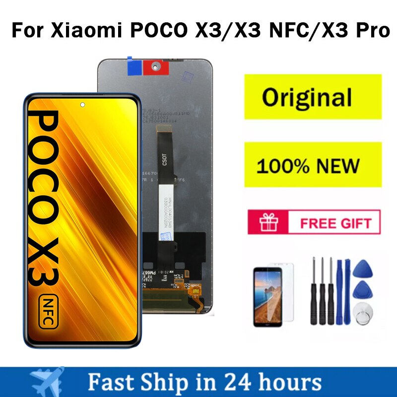 6.67" 100% Original For Xiaomi POCO X3 LCD Display Touch Screen Digitizer For POCO X3 NFC LCD Screen Replacement Parts