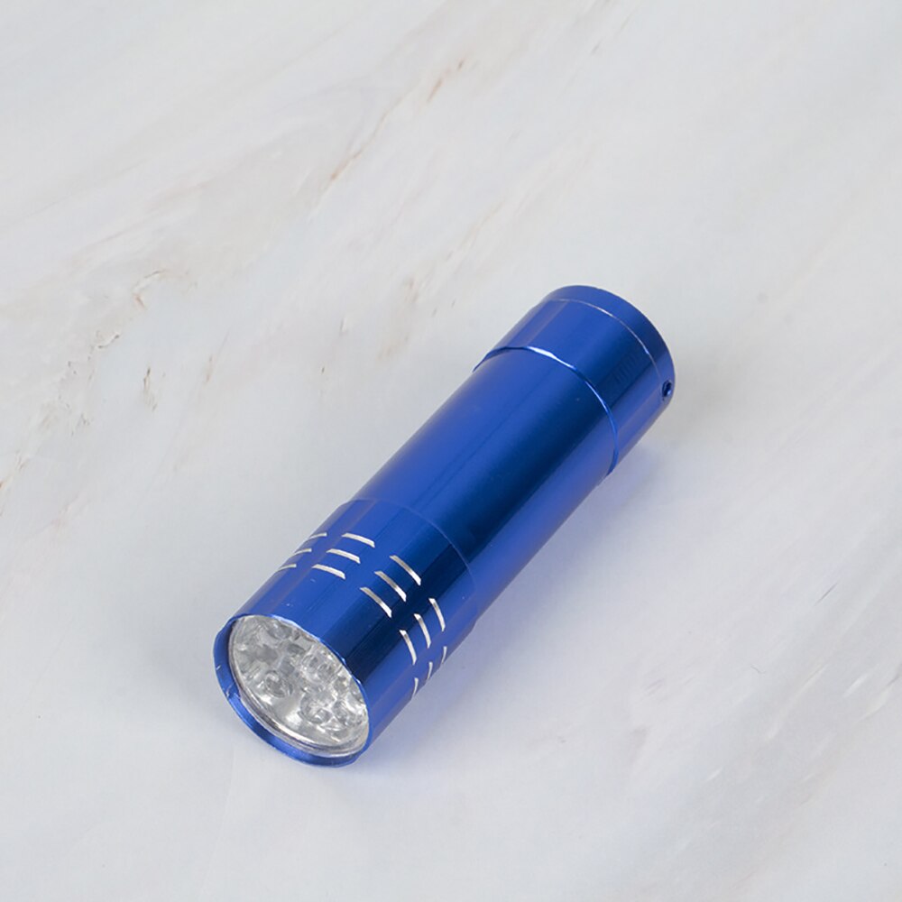 Mini 9 led manicure negletørrer lommelygte bærbar uv gel lampe hurtigtørrende manicure lys ultraviolet maske fluorescerende test