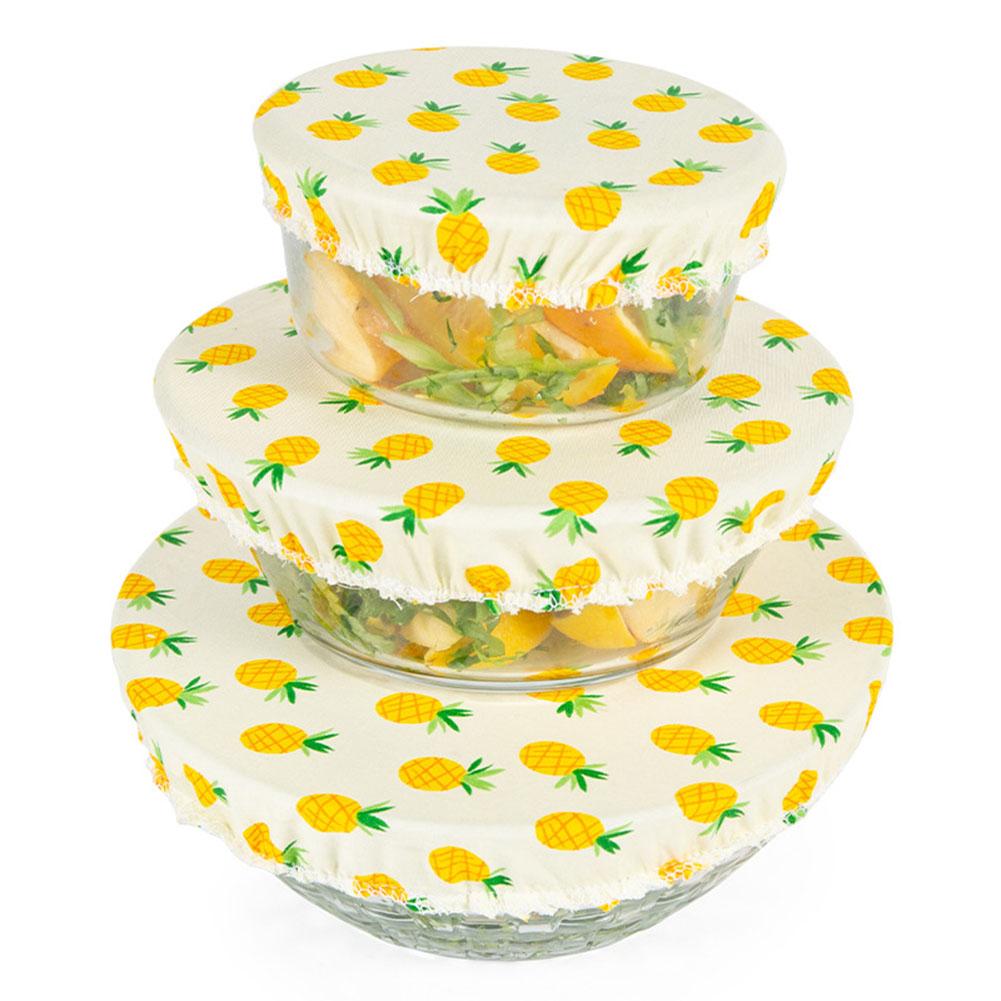 3 unids/set tela cubre Stretch tapas Universal de envolver alimentos tazón olla tapa de la cubierta de tela Pan cocina Adaptable de tapas: A