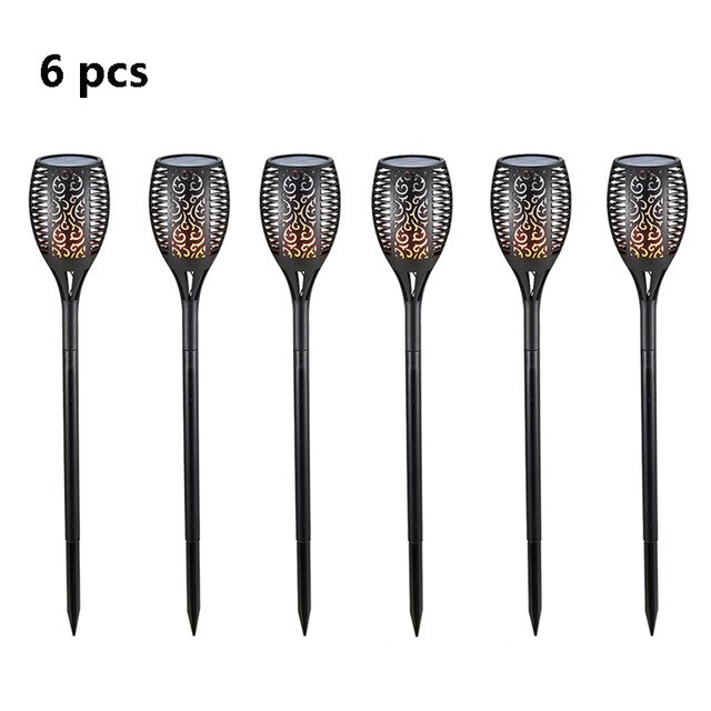 12 LED Flickering Flame Solar Light Outdoor Waterproof Solar Powered Buried Lamp Garden Decoration Landscape Lawn Solar Light: 6 pieces