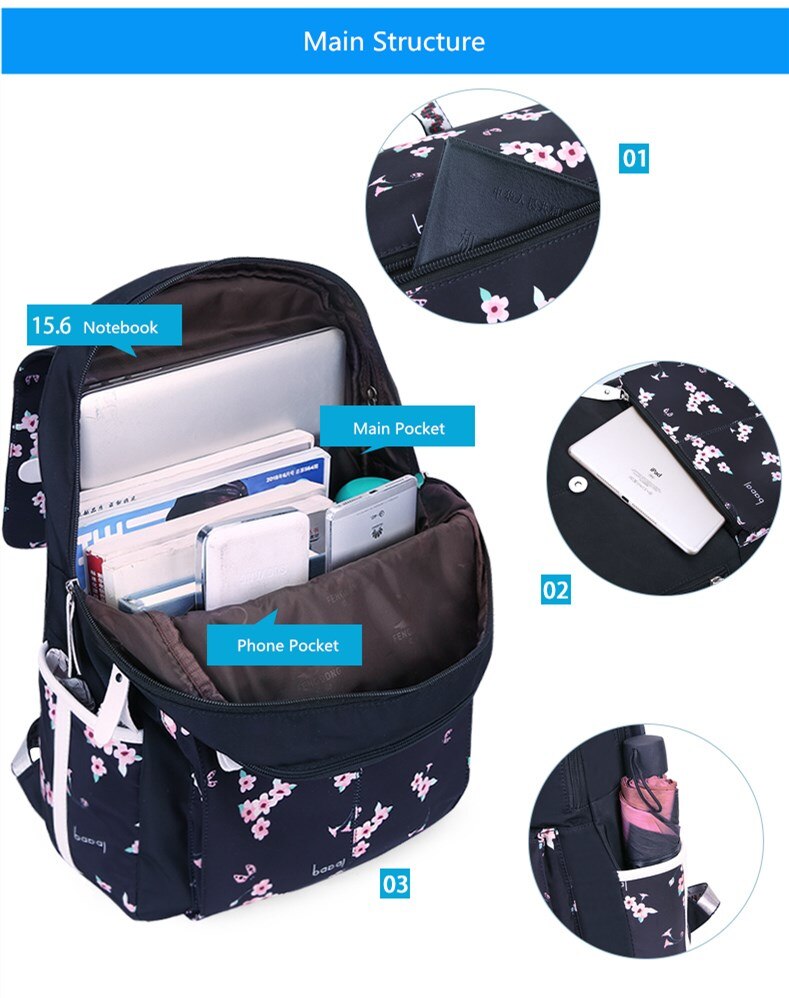 Fengdong-mochila escolar floral para niños, mochilas de escuela para niñas, estudiantes y niñas, pluma bonita, Juego de lápices