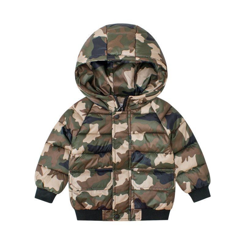 Winter Kinderen Warm Katoenen Jas Hooded Camouflage Print Baby Jas Mode Jongens Katoen Gewatteerde Jas Ruimte Licht Jas Kleding: 6