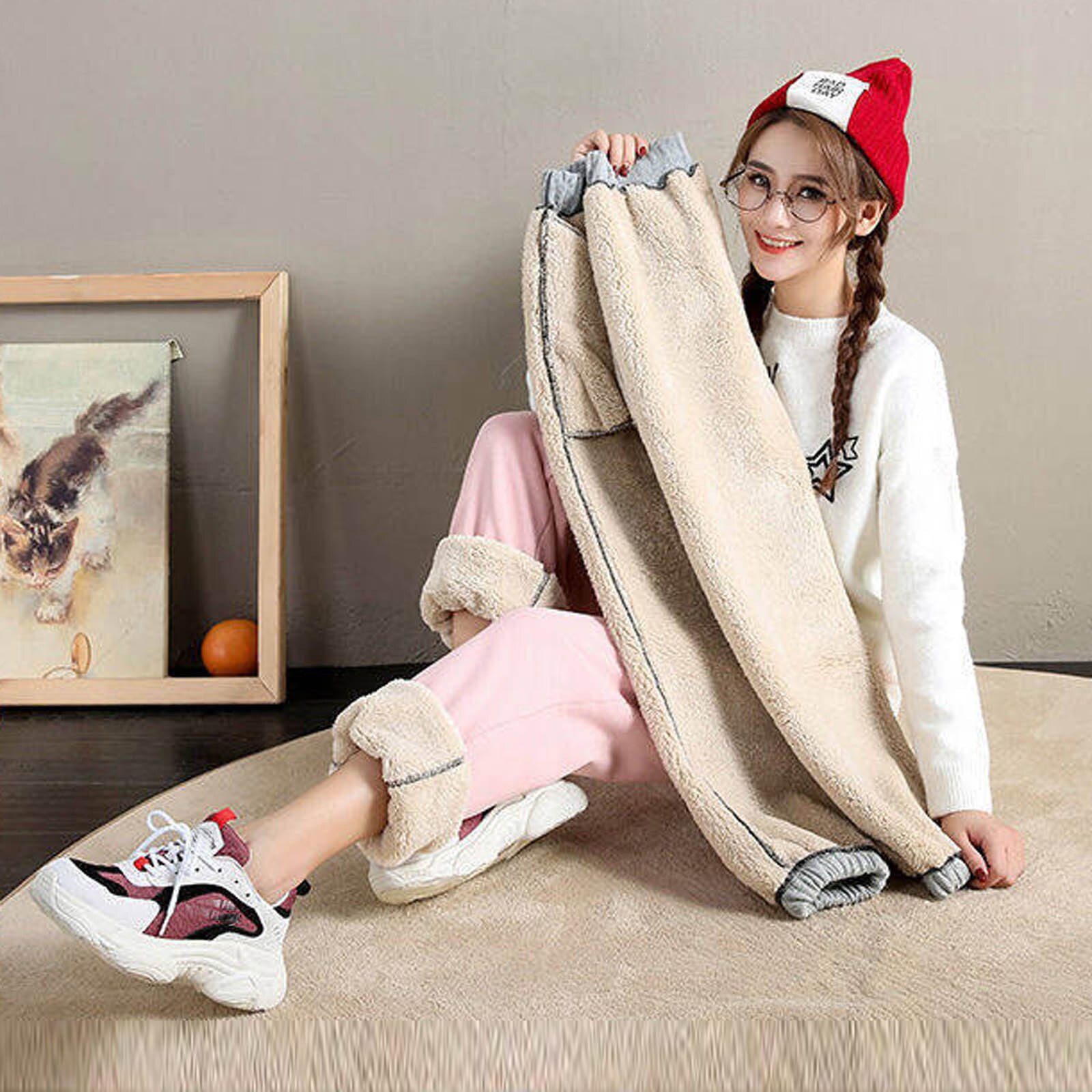 Neue Lamm Kaschmir Herbst Und Winter Plus Samt Dicken Sport Hosen frauen Harem Hosen verlieren Warme lässig Hosen Pantalones mujer