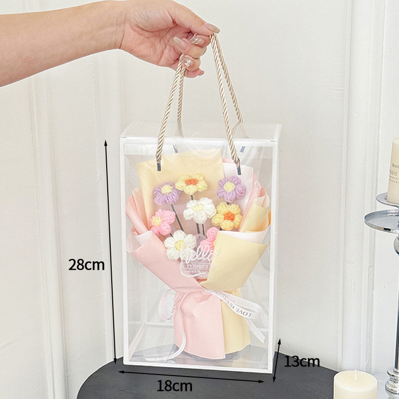 Ramo de margaritas de flores tejidas de ganchillo, del Día de la madre, flores artificiales, decoración del banquete de boda, decoración de ramo tejido DIY: plum