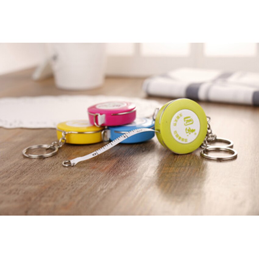Meetlint 1.5m met sleutelhanger drukknop meetlint lichaam zacht intrekbaar voor naaien dubbelzijdig kleermakersliniaal