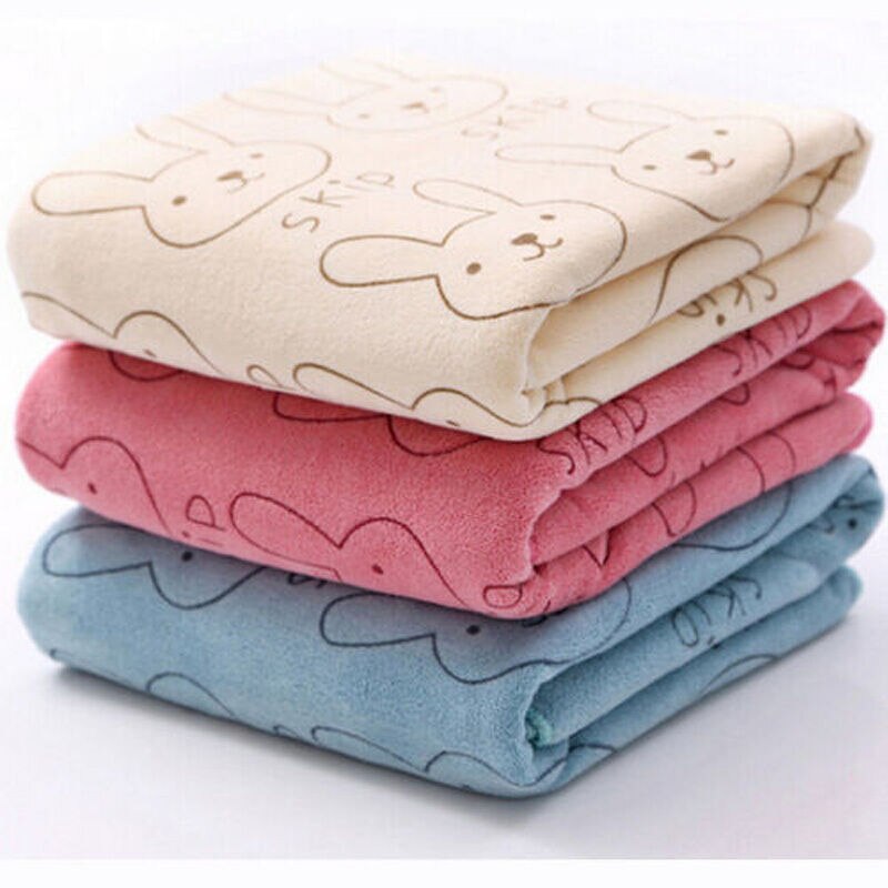 Pudcoco 20x50CM Cute Rabbit Baby Infant Newborn Bath Towel Washcloth Bathing Cloth Soft Cotton Shower