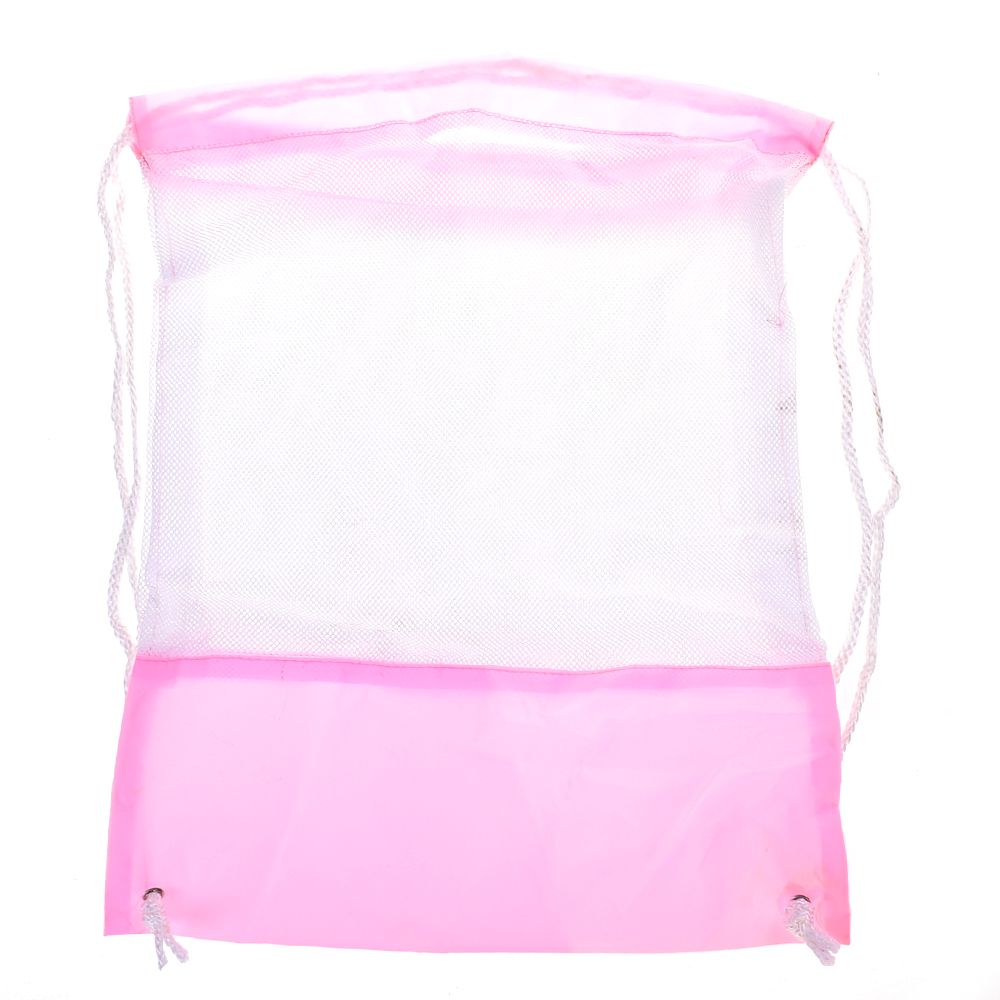 Mesh Drawstring Bag Sports Waterproof Backpack Bundle Pocket Tote Sport for Men Women Students ravel Bag Beach Backpack: Pink