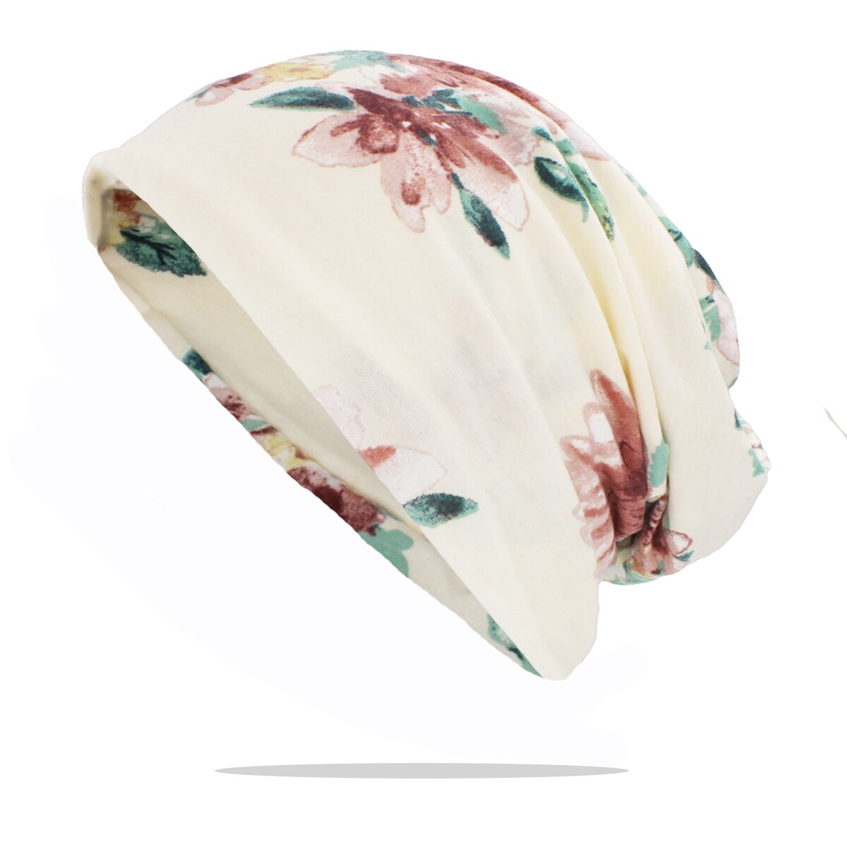 Lovingsha vinter høst kvinner lue blomster tenåring voksne menn multifunksjon tynt skjerf skullies luer jente vintage cap  ht165: 4