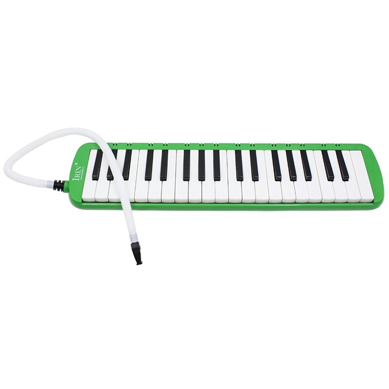 Irin 37 melodica tangenter melodiskt musikinstrument med bärväska för studenter nybörjare barn grön