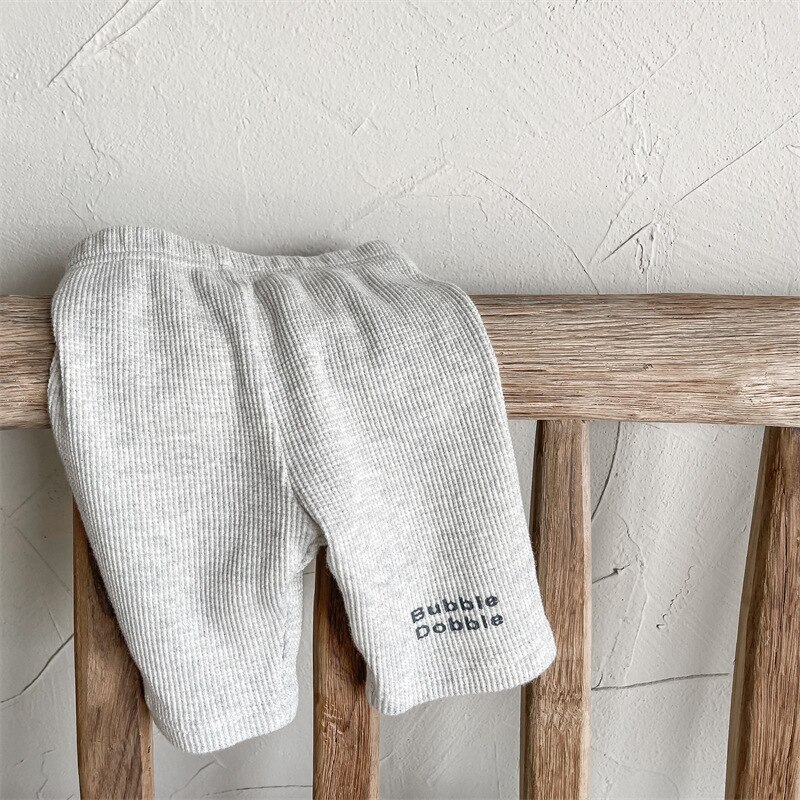 Pantaloncini elastici con stampa lettere per neonate estive 1-6 anni pantaloncini skinny morbidi per bambini: Light Grey / 3T