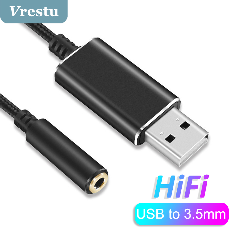 Usb A Naar 3.5Mm Vrouwelijke Audio Adapter Usb Externe Geluidskaart Met 3.5 Jack Hoofdtelefoon Microfoon Voor PS5 4 pc Laptop Hoofdtelefoon Aux