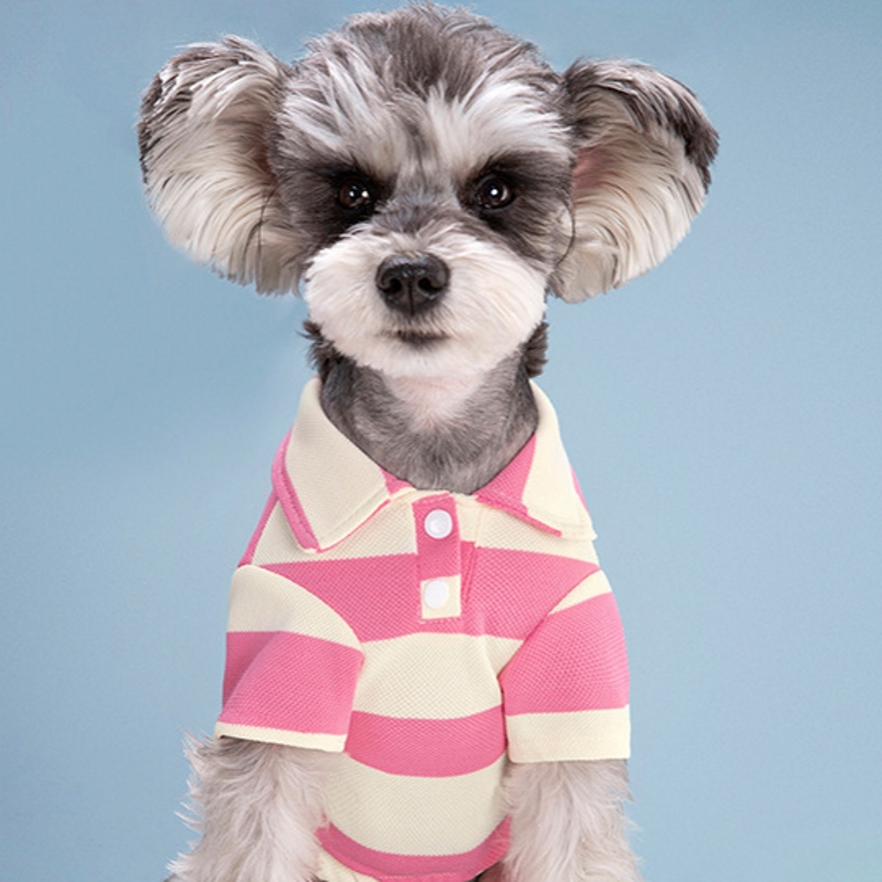 Camiseta Polo para perro, ropa fresca de verano, sudadera a rayas, Yorkie, Chihuahua, ropa para cachorro, chaleco para perros pequeños y medianos, disfraces: XS / Negro