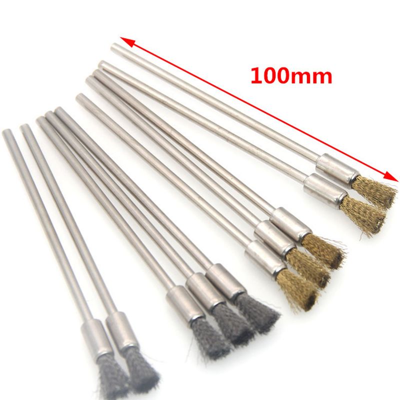 Stift Draht Pinsel 100mm Mit 3,0 Runde Lange Schaft, stahl Reinigung Ende Pinsel Dreh Werkzeug Stift Draht Pinsel Rost Farbe Entfernung ワイヤーブラシ