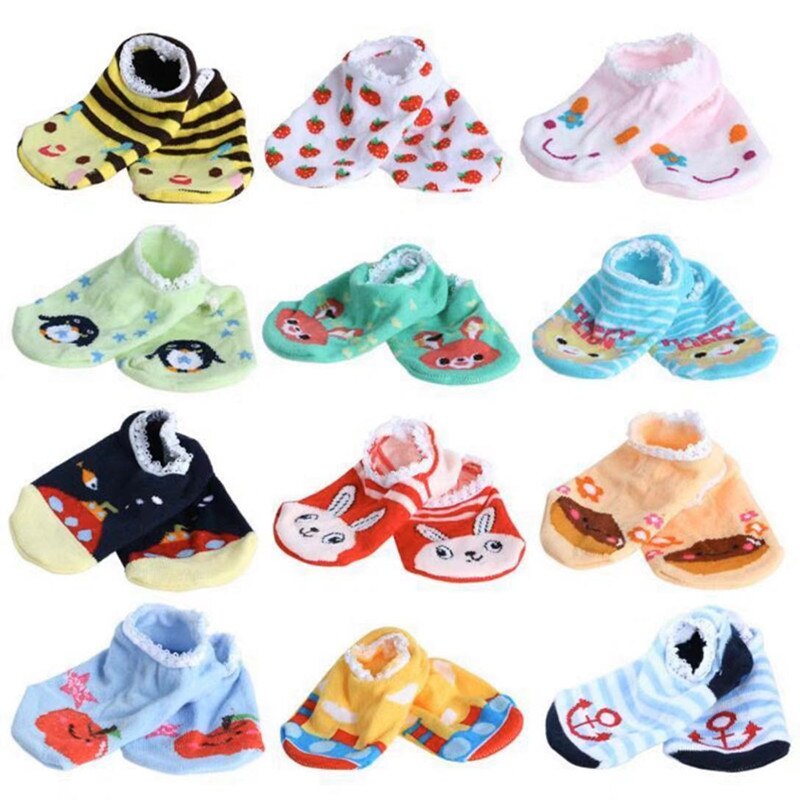 3Pairs Baby Kinder Sokken Slippers Anti Antislip Leuke Meisjes Sokken