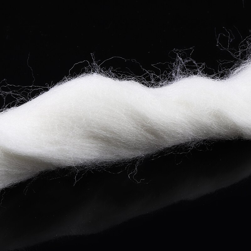 Myk hvitfarget ullfibertopper roving toving ullfiber til nåletoving håndspinning gjør-det-selv-håndarbeid stikke-søm 50g