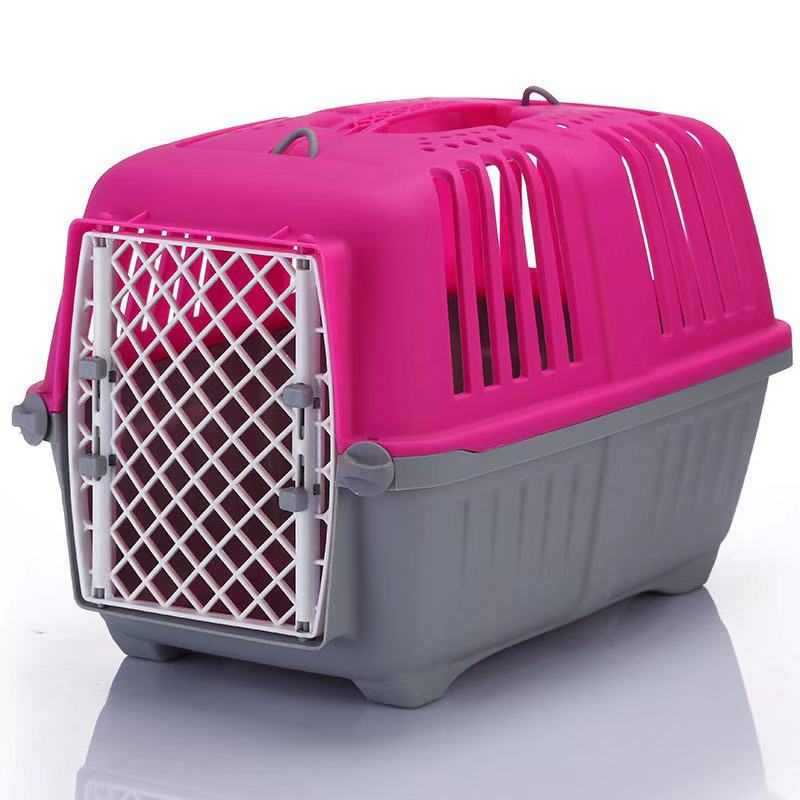 Kattehund kanintransport i flyet rejse udendørs 2 størrelser praktisk aftagelig kæledyrsholderkasse til fly: Rød / L