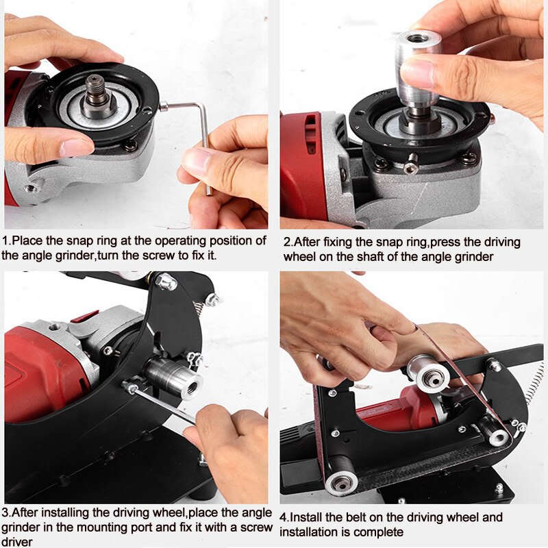 Adaptateur de courroie de ponçage, meuleuse d&#39;angle multifonctionnelle, accessoires de Machine de ponçage, de meulage, de polissage, pour 100/115 125