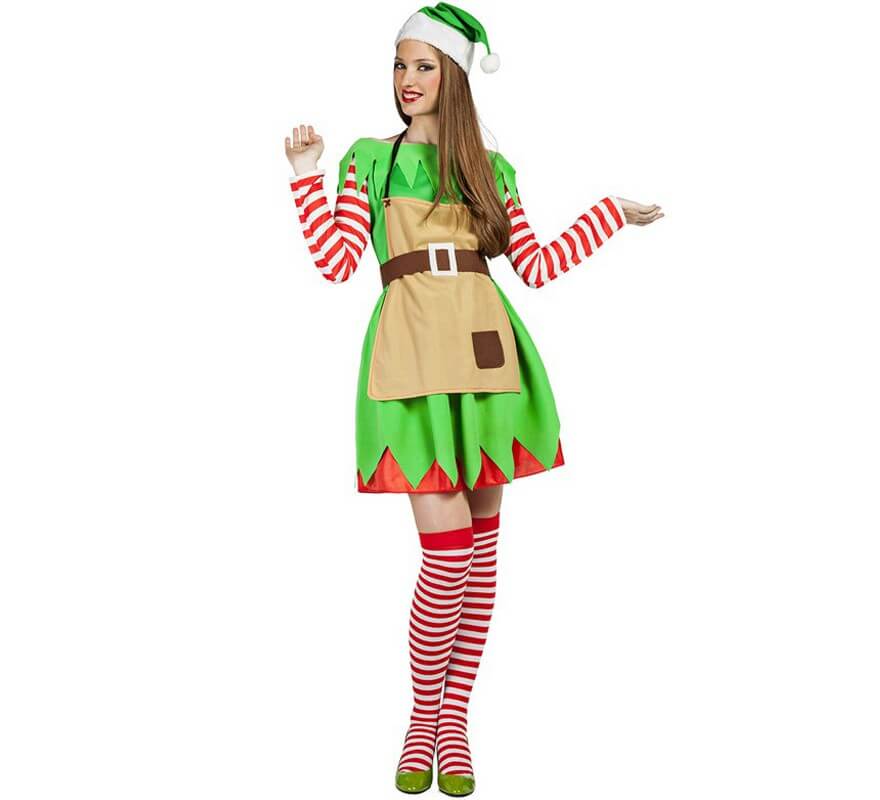 Disfraz de Elfa Navidad para mujer - Navidad - Hadas, Duendes, Elfos y Ninfas - Disfraces para adultos