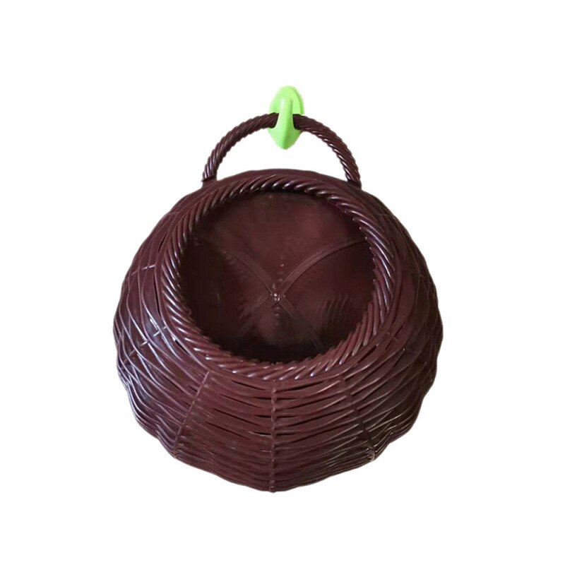 Panier de fleurs mural de jardin grande taille panier de fleurs en rotin fait main pot de fleurs en osier rustique nid d'oiseaux pot suspendu: Brown