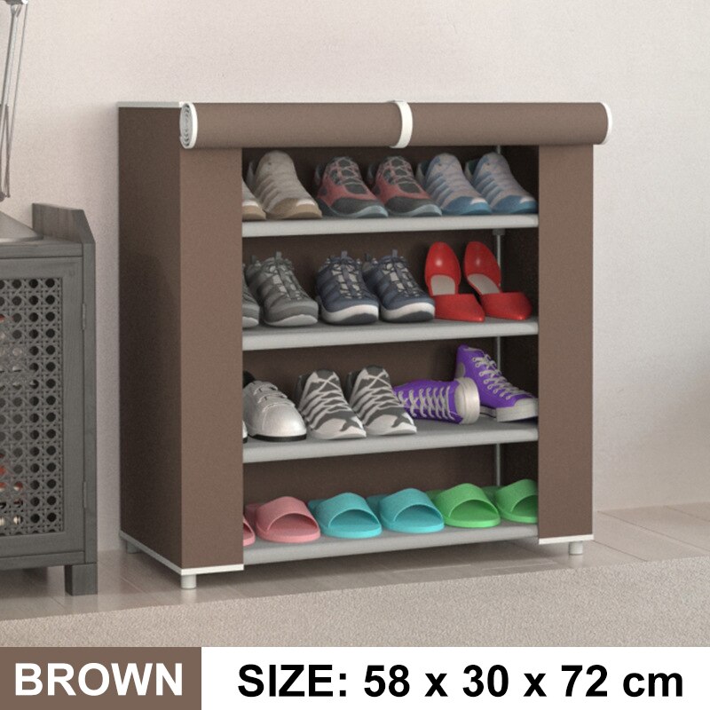 5/7/10 schicht Schuh Gestell Abnehmbare Staubdicht Vlies Stoff Schuh Schrank Hause platzsparende Stehen Halfter Schuhe Veranstalter: 5 Schicht Braun