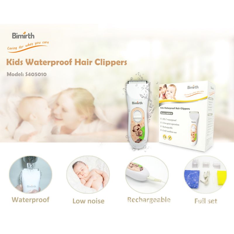 Tondeuses à cheveux sans fil pour bébé enfants tondeuses à cheveux silencieuses avec lame en céramique sûre USB Rechargeable étanche