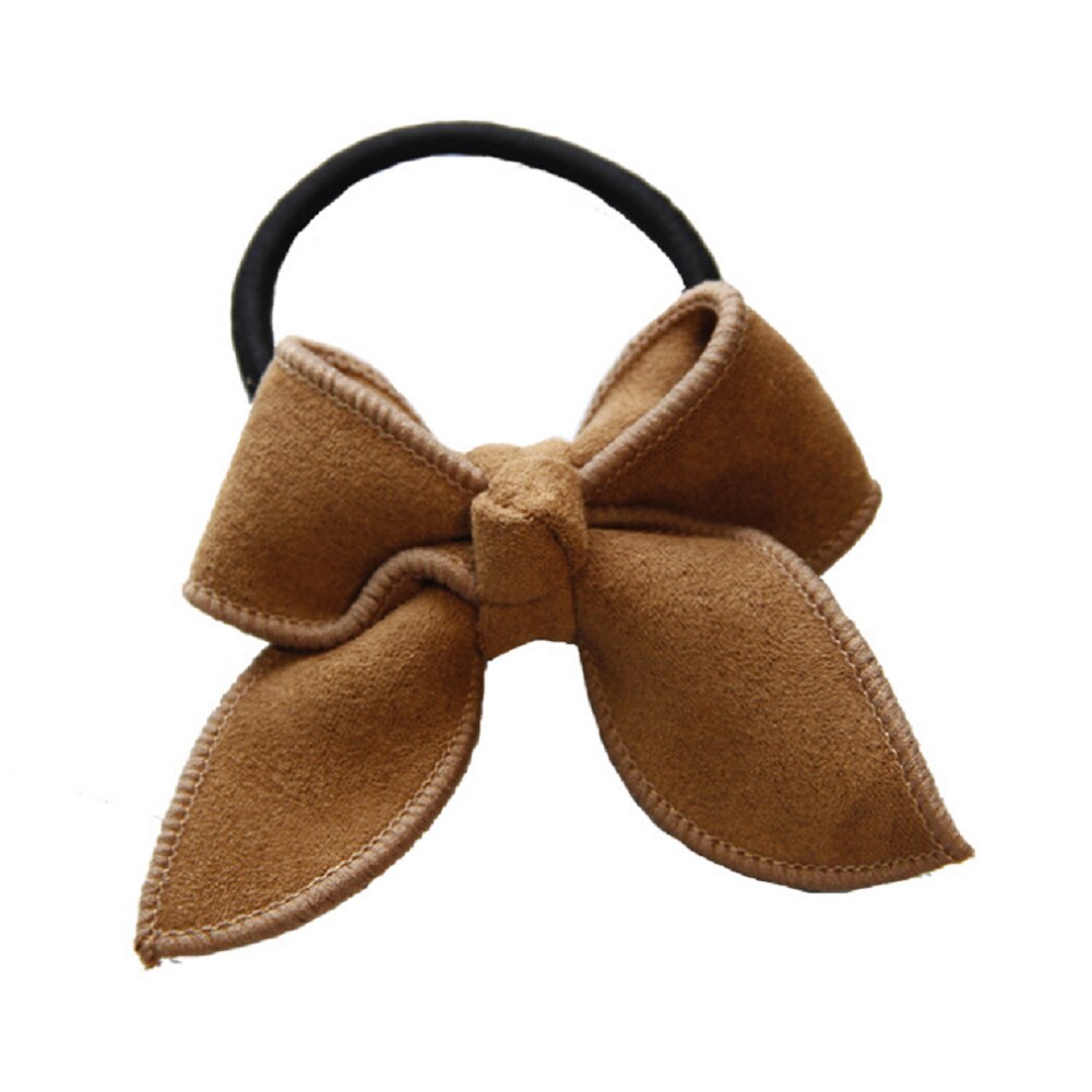 Lazo de cuero para niña y mujer, lazos para el pelo, accesorios para el cabello, cuerda de goma, diadema elástica sólida, 1 unidad