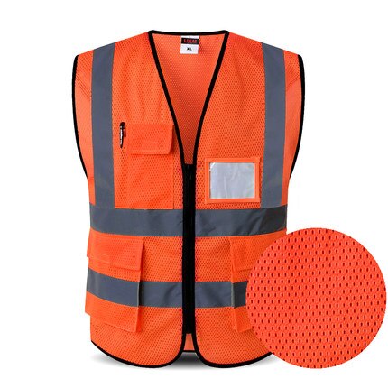 Reflekterande kläder säkerhetsväst kropp säker skyddsanordning trafikanläggningar löpning cykling motorcykel sportkläder väst: Orange / Xl-bröst 120cm