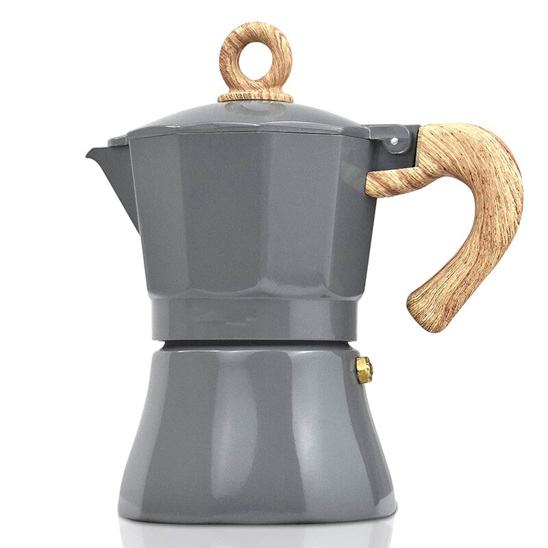 Stovetop Espresso Maker, Aluminum Moka Pot For Classic Espresso, Italian Coffee Maker For Home And Camping: Light Grey