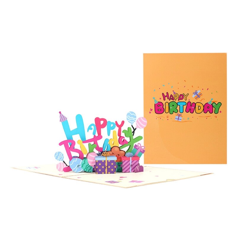 Great Cards Presents for Families Partner Classmates Birthday Greeting Small Kits 3D Greet Cards 15cm Width