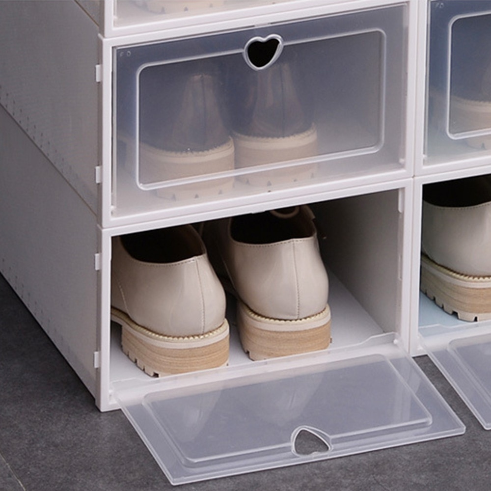 1 unidad de zapatos transparentes gruesos caja de cajones cajas de zapatos de plástico caja apilable caja de almacenamiento Shoeboxstorage Shoerack