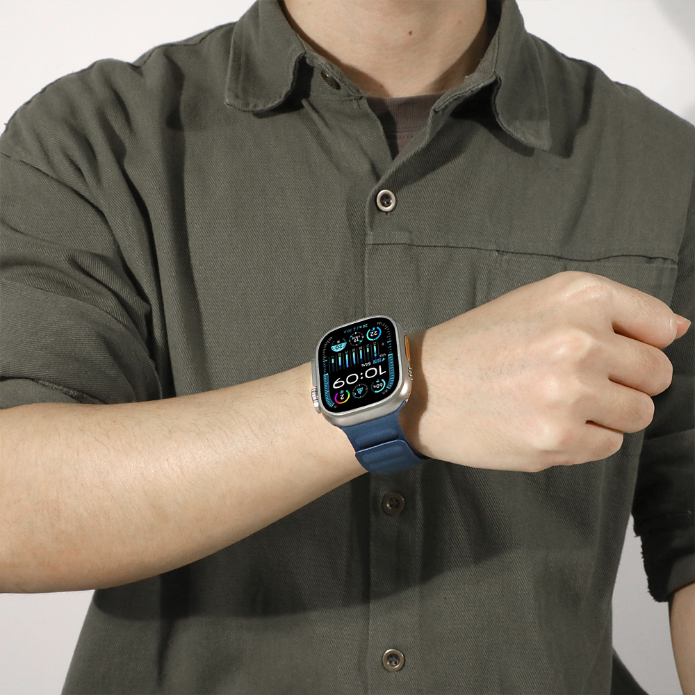 Länkarmband för apple watch-band 49mm 45mm 44mm 42mm 41mm 40mm finvävd magnetisk ögla iwatch-serie 9 8 se 6 5 7 ultra-armband