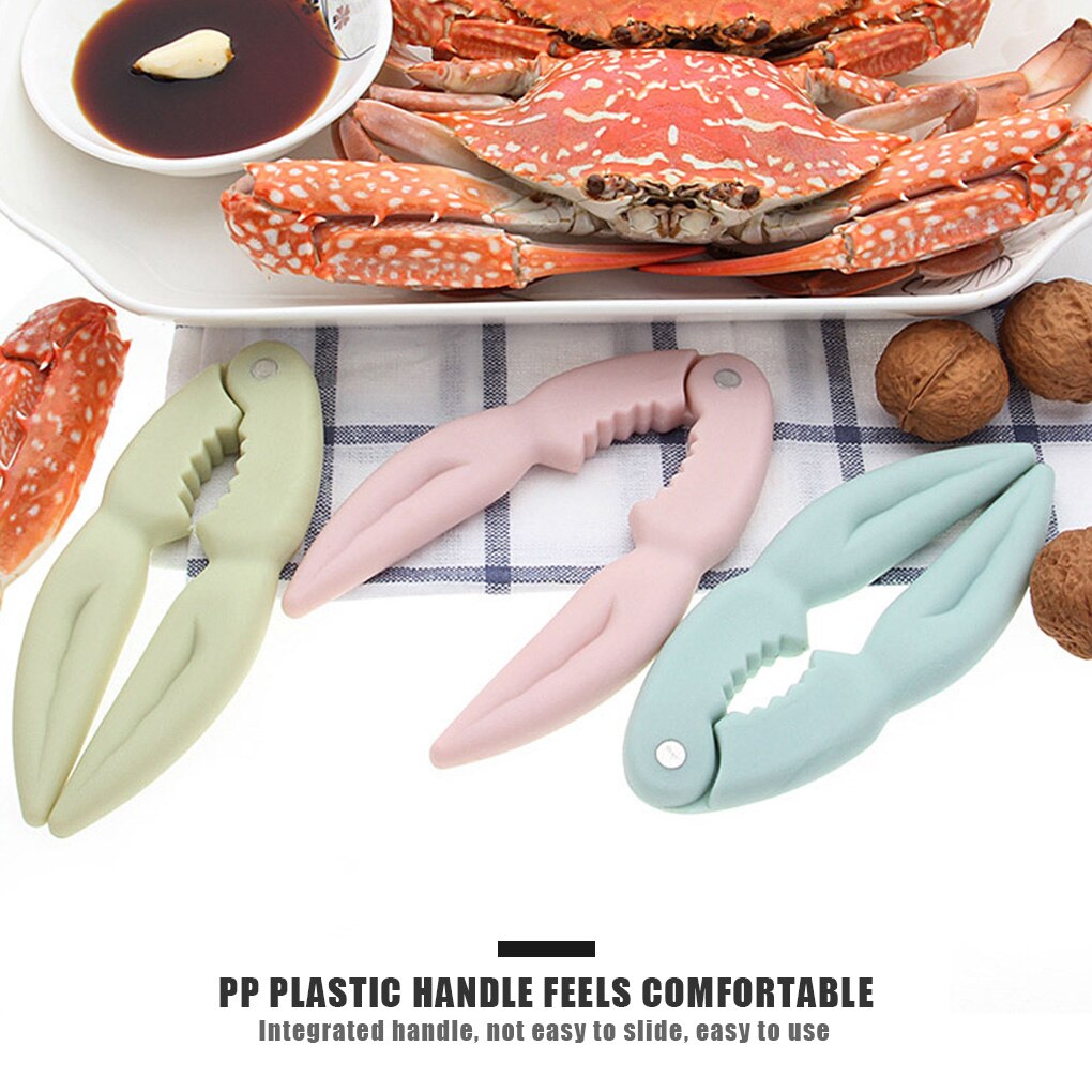 Pinzas para cangrejo de mano, de plástico, antideslizante, 180 grados, instrumento para cangrejos, cocina