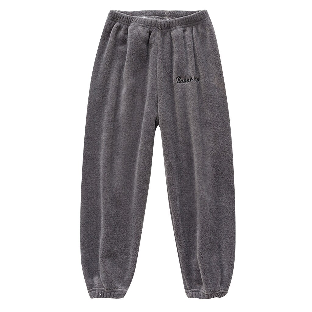 I bambini Delle Ragazze Dei Ragazzi Addensare In Pile Casual Fondo Dei Bambini Caldi di Inverno Allentato Pantaloni Della Ragazza Del Ragazzo Della Stampa Della Lettera di Modo Solido Pantaloni 2019: Grigio