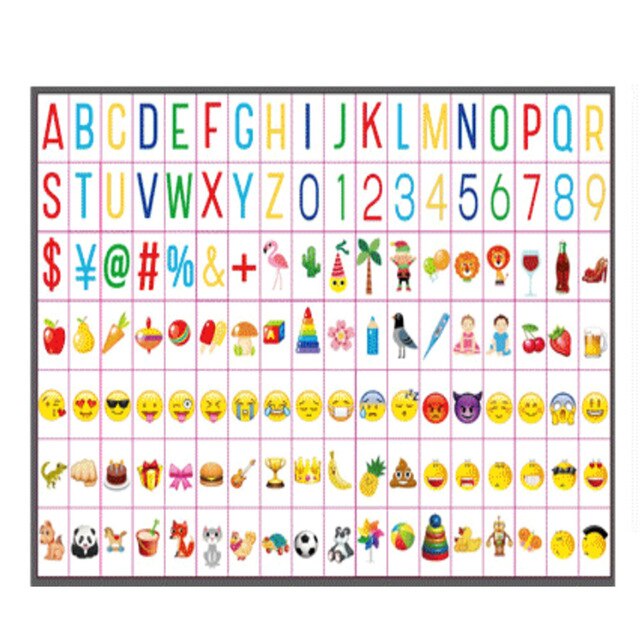 Cinematic Led Lightbox Replacement Letters &amp;Numbers Signs Black for A4 MagiGlow Light Up Letter Box Sign Message Board: colorful