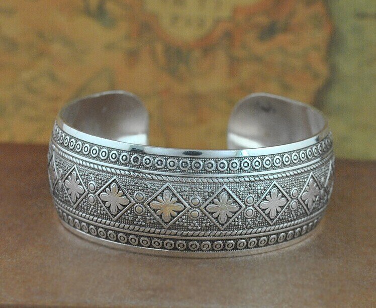 Jshine Bohemian Sieraden Vintage Vrouw Armband En Armbanden Antiek Zilver Kleur Vrouwen Armbanden Bangles Etnische Brede Manchet Bangle: D