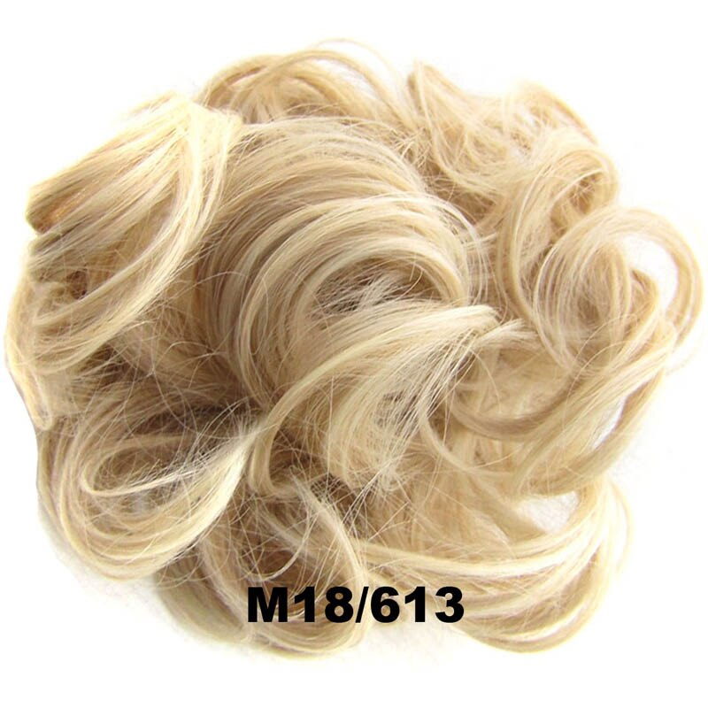Jeedou Synthetic Messy Hair Bun Chignon Donut Pad Elastic Hair Rope Rubber Band Hairpiece