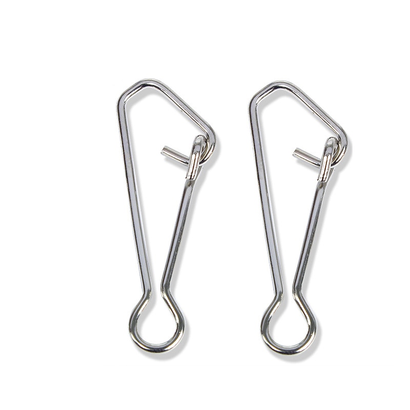50pcs/pack Brand Fishing accessories QL Hooked Snap Swivel Stainless Steel Fishing Swivels Hook Lure Connector Fish Tackle